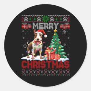 Adesivo Merry Christmas Bull Terrier Dog amadurece feio xm