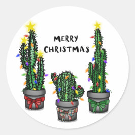 Adesivo Merry Christmas Cactus Sticker