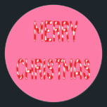Adesivo Merry Christmas Candy Cane Font<br><div class="desc">Merry Christmas Candy Cane Fonts Typografia. A imagem personalizada parece festiva em qualquer produto. Também personalizarei um presente só para você. Observe que qualquer produto aqui é personalizável.</div>