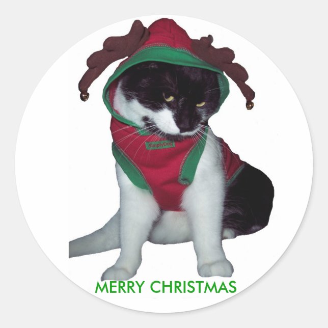 ADESIVO MERRY CHRISTMAS CAT STICKER (Frente)