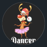 Adesivo Merry Christmas Dancing Reindeer Cute Deer Dancer<br><div class="desc">Assassino de Mau de Filme de Horror de Caráter de Halloween Assustador do Halloween</div>