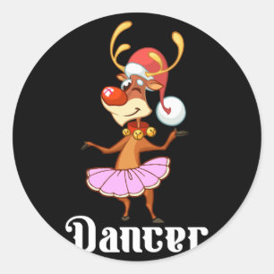 Adesivo Merry Christmas Dancing Reindeer Cute Deer Dancer