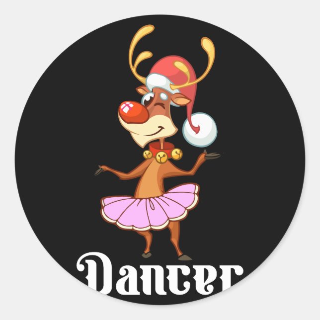 Adesivo Merry Christmas Dancing Reindeer Cute Deer Dancer (Frente)