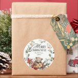 Adesivo Merry Christmas Floral Wreath Family<br><div class="desc">Feliz Natal Floral Personalizado</div>