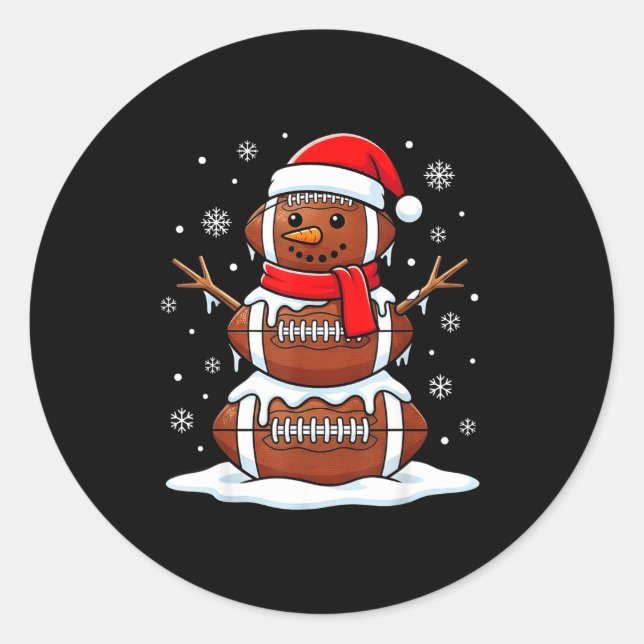 Adesivo Merry Christmas Football Snowman Holiday Srts Xmas (Frente)