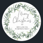 Adesivo Merry Christmas Gift Label Greenery Wreath Sticker<br><div class="desc">Está quase no Natal! Hora de planejar o seu presente para o feriado, não esqueça os seus palitos de Natal personalizados! Na moda e belos estes autocolantes de Natal personalizados são perfeitos para as Etiquetas de Presente de Natal ou como selos de envelopes nos seus Cartões de natal de Natal...</div>