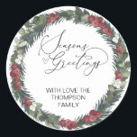 Adesivo Merry Christmas Gift Label Greenery Wreath Sticker<br><div class="desc">Está quase no Natal! Hora de planejar o seu presente para o feriado, não esqueça os seus palitos de Natal personalizados! Na moda e belos estes autocolantes de Natal personalizados são perfeitos para as Etiquetas de Presente de Natal ou como selos de envelopes nos seus Cartões de natal de Natal...</div>