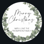 Adesivo Merry Christmas Gift Label Greenery Wreath Sticker<br><div class="desc">Está quase no Natal! Hora de planejar o seu presente para o feriado, não esqueça os seus palitos de Natal personalizados! Na moda e belos estes autocolantes de Natal personalizados são perfeitos para as Etiquetas de Presente de Natal ou como selos de envelopes nos seus Cartões de natal de Natal...</div>