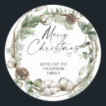 Adesivo Merry Christmas Gift Label Greenery Wreath Sticker<br><div class="desc">Está quase no Natal! Hora de planejar o seu presente para o feriado, não esqueça os seus palitos de Natal personalizados! Na moda e belos estes autocolantes de Natal personalizados são perfeitos para as Etiquetas de Presente de Natal ou como selos de envelopes nos seus Cartões de natal de Natal...</div>