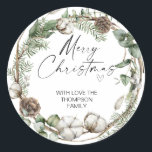 Adesivo Merry Christmas Gift Label Greenery Wreath Sticker<br><div class="desc">Está quase no Natal! Hora de planejar o seu presente para o feriado, não esqueça os seus palitos de Natal personalizados! Na moda e belos estes autocolantes de Natal personalizados são perfeitos para as Etiquetas de Presente de Natal ou como selos de envelopes nos seus Cartões de natal de Natal...</div>