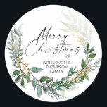 Adesivo Merry Christmas Gift Label Greenery Wreath Sticker<br><div class="desc">Está quase no Natal! Hora de planejar o seu presente para o feriado, não esqueça os seus palitos de Natal personalizados! Na moda e belos estes autocolantes de Natal personalizados são perfeitos para as Etiquetas de Presente de Natal ou como selos de envelopes nos seus Cartões de natal de Natal...</div>