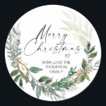 Adesivo Merry Christmas Gift Label Greenery Wreath Sticker<br><div class="desc">Está quase no Natal! Hora de planejar o seu presente para o feriado, não esqueça os seus palitos de Natal personalizados! Na moda e belos estes autocolantes de Natal personalizados são perfeitos para as Etiquetas de Presente de Natal ou como selos de envelopes nos seus Cartões de natal de Natal...</div>
