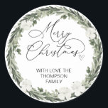 Adesivo Merry Christmas Gift Label Greenery Wreath Sticker<br><div class="desc">Está quase no Natal! Hora de planejar o seu presente para o feriado, não esqueça os seus palitos de Natal personalizados! Na moda e belos estes autocolantes de Natal personalizados são perfeitos para as Etiquetas de Presente de Natal ou como selos de envelopes nos seus Cartões de natal de Natal...</div>