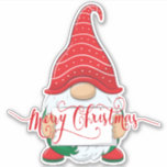 Adesivo Merry Christmas gnomer Sticker<br><div class="desc">Feliz Natal com Gnomo</div>