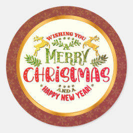 Adesivo Merry Christmas & Happy New Year Festive Holiday