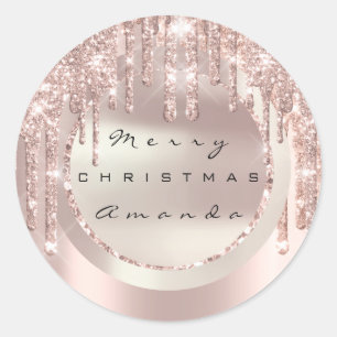 Adesivo Merry Christmas Holiday Name Drivers Rosa Glitter