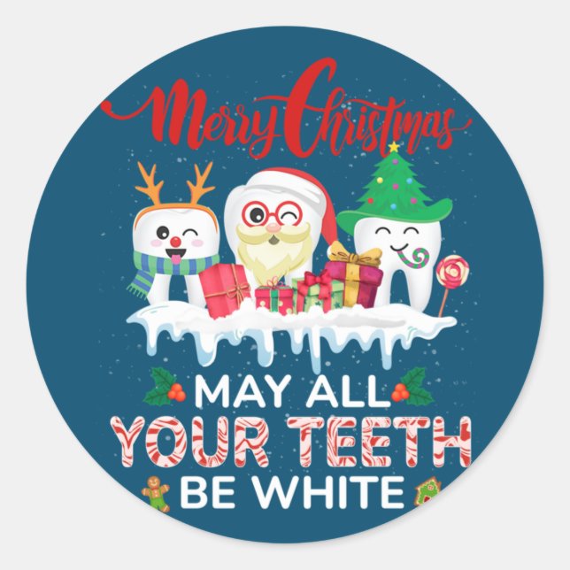 Adesivo Merry Christmas May All Your Teeth Be White Dental (Frente)
