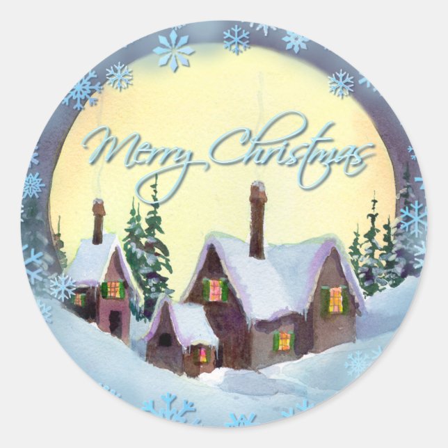 Adesivo MERRY CHRISTMAS MOON por SHARON SHARPE (Frente)