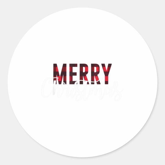 Adesivo Merry Christmas Plaid Graphic Christmas Letter Pri (Frente)