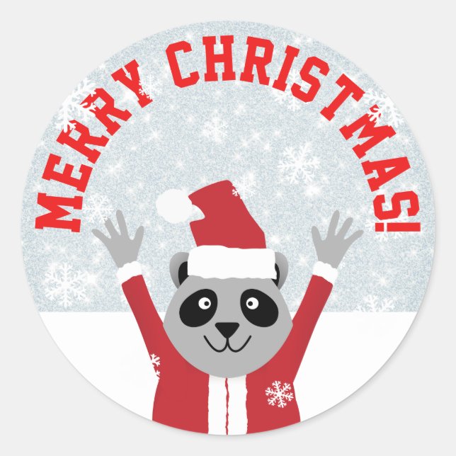 Adesivo Merry Christmas Raccoon (Frente)