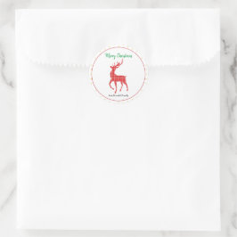 Adesivo Merry Christmas Red Xadrez Reindeer Dourado Star