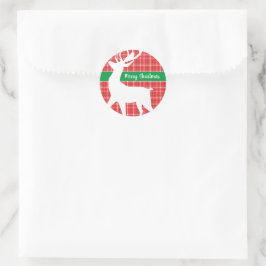 Adesivo Merry Christmas Reindeer Red Xadrez Twill Patterno