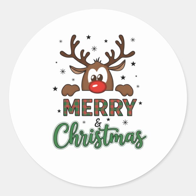 Adesivo Merry Christmas Reindeer Sticker (Frente)