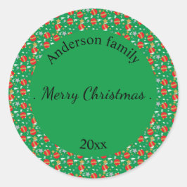 Adesivo Merry Christmas retro name and date place