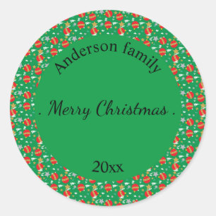 Adesivo Merry Christmas retro name and date place