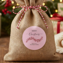 Merry Christmas Round Stickers 