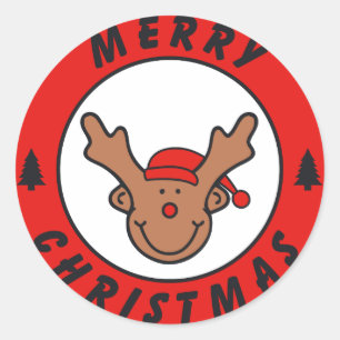 Adesivo Merry Christmas Rudolf rena com baum
