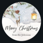 Adesivo Merry Christmas Sticker<br><div class="desc">Feliz Pau de Natal. Visualize o link de coleção nesta página para ver todos os itens correspondentes nesta bela design.</div>