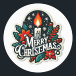 Adesivo Merry Christmas Sticker<br><div class="desc">Vestido de Natal.</div>