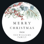 Adesivo Merry Christmas Sticker<br><div class="desc">Feliz Pau de Natal. Visualize o link de coleção nesta página para ver todos os itens correspondentes nesta bela design.</div>