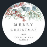 Adesivo Merry Christmas Sticker<br><div class="desc">Feliz Pau de Natal. Visualize o link de coleção nesta página para ver todos os itens correspondentes nesta bela design.</div>