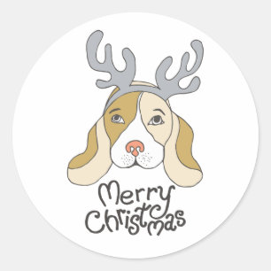 Adesivo Merry Christmas Sticker Xmas Dog Gift
