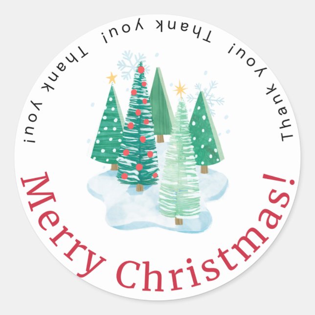 Adesivo Merry Christmas Thank You Sticker (Frente)