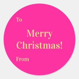 Adesivo Merry Christmas To From Hot Pink Gold