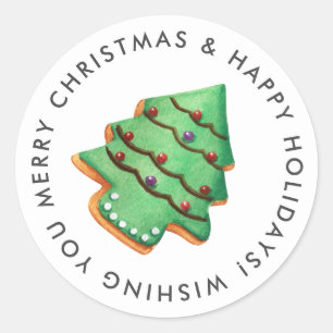 Adesivo Merry Christmas Tree Sugar Cookie Personalizado