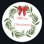 Adesivo Merry Christmas Wreath Sticker<br><div class="desc">Traga alegria de férias para seus presentes,  cartas,  e artesanatos com esses adesivos festivos de Natal! Perfeito por adicionar um toque feliz a qualquer projeto,  eles capturam a magia da estação em todos os detalhes. Feliz Feriados!</div>