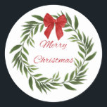 Adesivo Merry Christmas Wreath Sticker<br><div class="desc">Traga alegria de férias para seus presentes,  cartas,  e artesanatos com esses adesivos festivos de Natal! Perfeito por adicionar um toque feliz a qualquer projeto,  eles capturam a magia da estação em todos os detalhes. Feliz Feriados!</div>