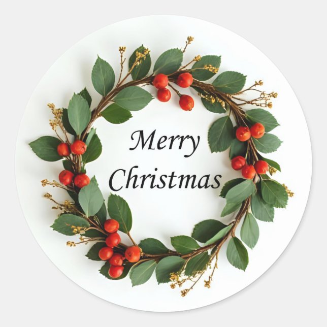 Adesivo Merry Christmas Wreath Stickers (Frente)