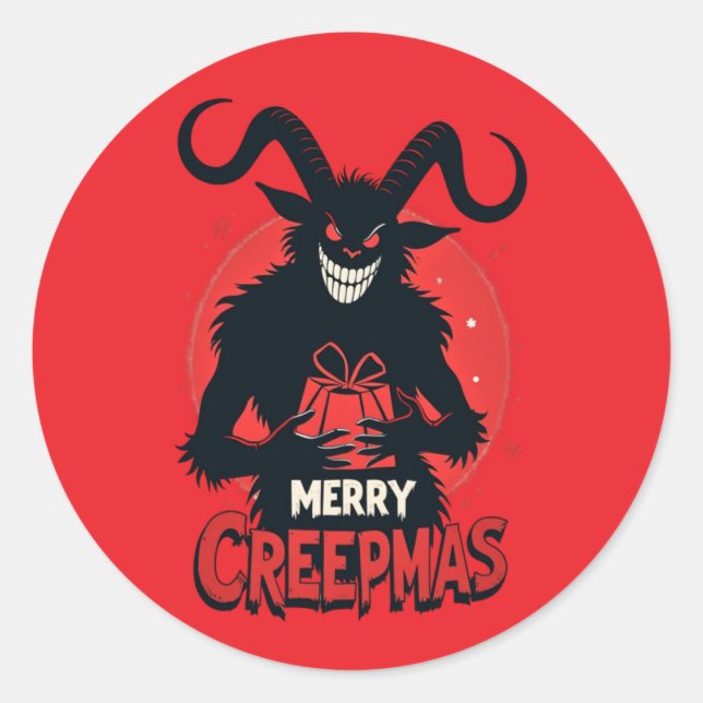 Adesivo Merry Creepmas Krampus Holiday (Frente)