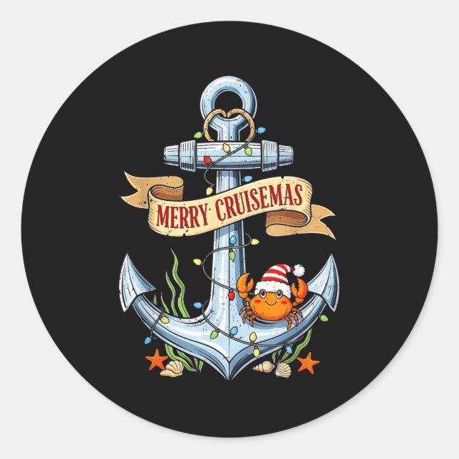Adesivo Merry Cruisemas 2025 Nautical Cruise Christmas Fam (Frente)