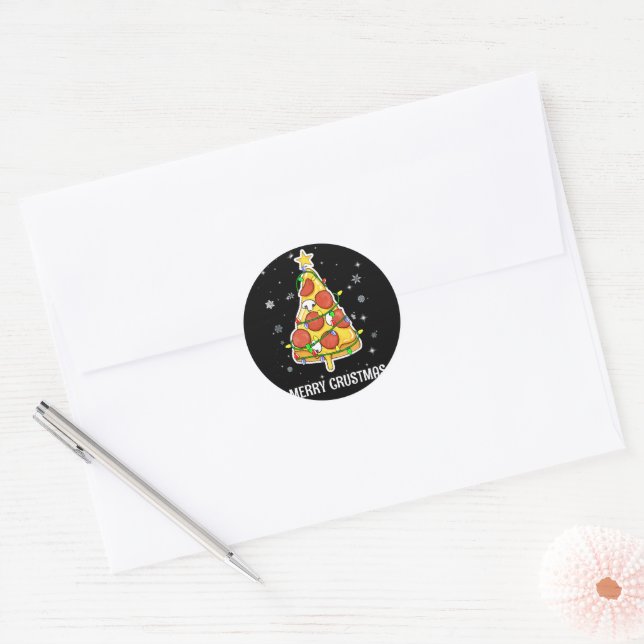 Adesivo Merry Crustmas Pizza Christmas Tree Xmas Gifts (Envelope)