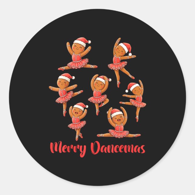 Adesivo Merry Dancemas Ballet Dancer Gingerbread Teacher C (Frente)