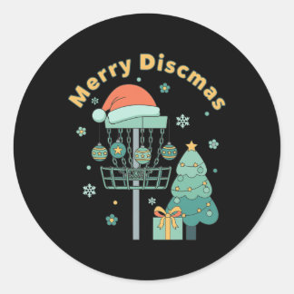 Adesivo Merry Discmas Funny Disc Golf Basket Christmas Tre