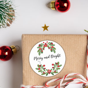 Adesivo Merry e Brilhante Frutas Vermelhas Folhas Verdes d