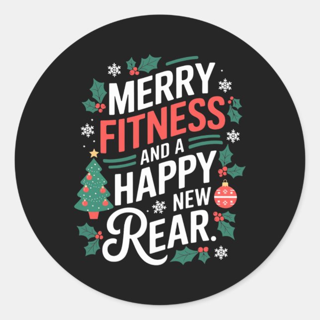 Adesivo Merry Fitness And A Happy New Rear Fitmas Christma (Frente)