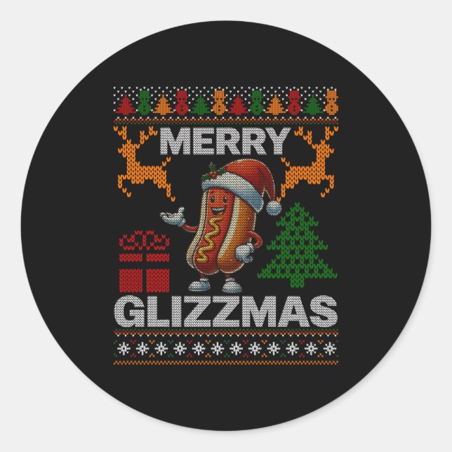 Adesivo Merry Glizzmas -christmas Glizy Matching Family Ug (Frente)